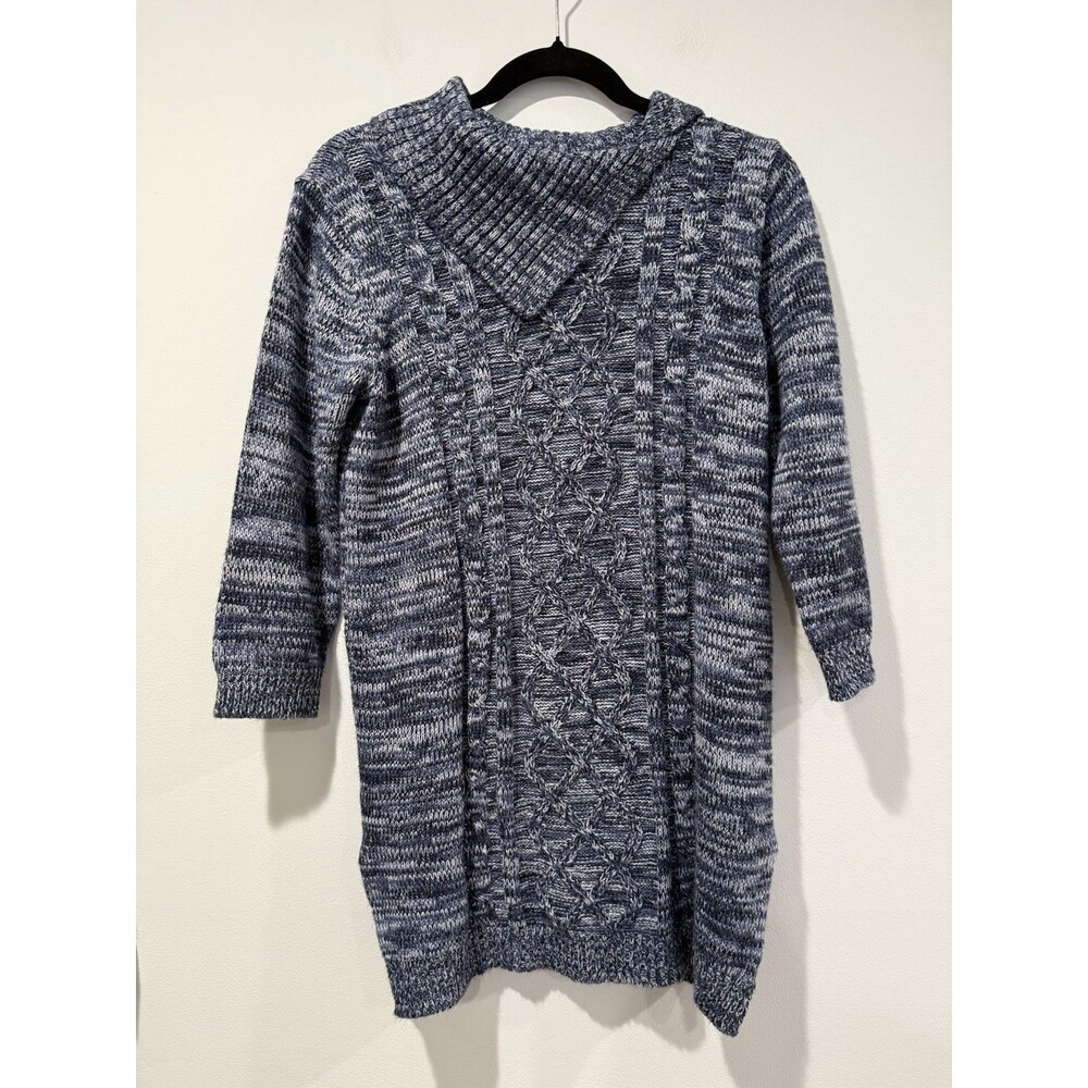 Jason Maxwell Sweater Dress Small Marled Knit Side Slits Travel Stretch Work